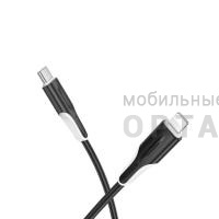 Кабель Type-C to Lightning BOROFONE BX119, 1.0м, круглый, ПВХ, PD27W, цвет: чёрный (1/360)