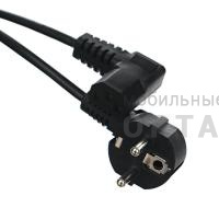 Кабель компьютер - розетка EU угловой  220V <3м> Telecom <TP021DA-3.0-BK> (1/50)
